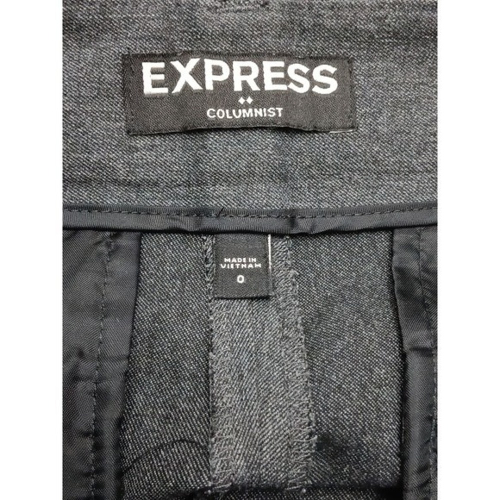 EXPRESS Columnist Gray Herringbone Stretch Dress Pants‎ Size 0 Women's